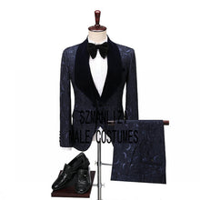 Load image into Gallery viewer, SZMANLIZI Mens Wedding Suits 2019 Italian Design Custom Made Black Smoking Tuxedo Jacket 3 Piece Groom Terno Suits For Men