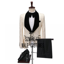 Load image into Gallery viewer, SZMANLIZI Mens Wedding Suits 2019 Italian Design Custom Made Black Smoking Tuxedo Jacket 3 Piece Groom Terno Suits For Men