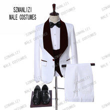 Load image into Gallery viewer, SZMANLIZI Mens Wedding Suits 2019 Italian Design Custom Made Black Smoking Tuxedo Jacket 3 Piece Groom Terno Suits For Men