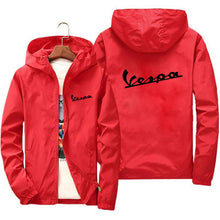 Load image into Gallery viewer, Summer 2020 Men's Bomber Jacket Thin Long Sleeve Vespa Printed Casual Jacket Hooded Windbreaker Zipper Jacket Brand Clothing
