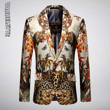 Load image into Gallery viewer, VAGUELETTE Leopard Pattern Jungle Printed Stylish Blazer Men Fashion Novelty Slim Fit Stage Wear For Singers Party Jacket Coat
