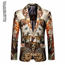 Load image into Gallery viewer, VAGUELETTE Leopard Pattern Jungle Printed Stylish Blazer Men Fashion Novelty Slim Fit Stage Wear For Singers Party Jacket Coat
