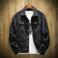 Load image into Gallery viewer, JDDTON Men's Autumn Denim Trendy Jackets Casual Hip Hop Fashion Vintage Ripped Overcoats Streetwear Cowboy Jeans Outerwear JE385
