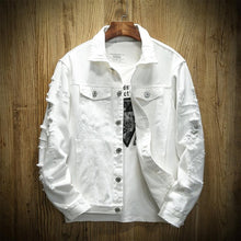 Load image into Gallery viewer, JDDTON Men's Autumn Denim Trendy Jackets Casual Hip Hop Fashion Vintage Ripped Overcoats Streetwear Cowboy Jeans Outerwear JE385
