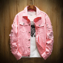 Load image into Gallery viewer, JDDTON Men's Autumn Denim Trendy Jackets Casual Hip Hop Fashion Vintage Ripped Overcoats Streetwear Cowboy Jeans Outerwear JE385
