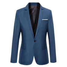 Load image into Gallery viewer, 2019 S-4XL Men's Formal Slim Fit Formal One Button Suit Long Sleeve Notched Blazer Cotton Blend Coat Jacket Top
