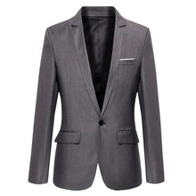 Load image into Gallery viewer, 2019 S-4XL Men's Formal Slim Fit Formal One Button Suit Long Sleeve Notched Blazer Cotton Blend Coat Jacket Top
