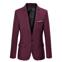 Load image into Gallery viewer, 2019 S-4XL Men's Formal Slim Fit Formal One Button Suit Long Sleeve Notched Blazer Cotton Blend Coat Jacket Top
