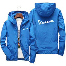 Load image into Gallery viewer, Summer 2020 Men's Bomber Jacket Thin Long Sleeve Vespa Printed Casual Jacket Hooded Windbreaker Zipper Jacket Brand Clothing
